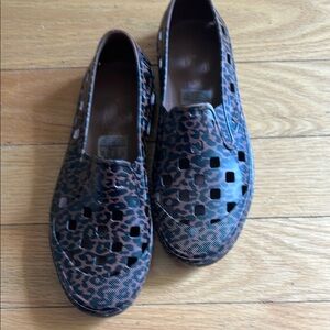 Leopard Print Slip-On Loafers Vans
